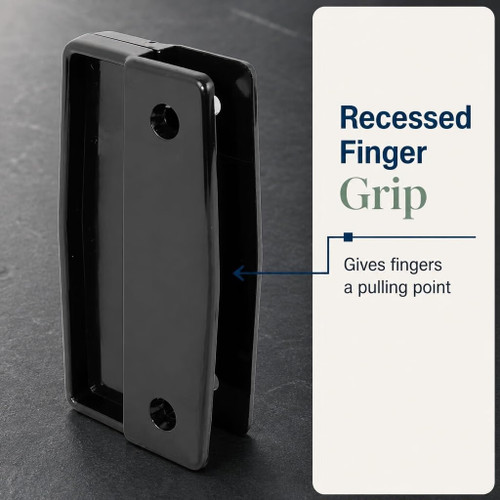 Prime-Line A-111  Black Plastic Sliding Screen Door Pull - 2 per Package (1 Set) Image 2