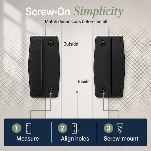 Prime-Line A-111  Black Plastic Sliding Screen Door Pull - 2 per Package (1 Set) Image 3