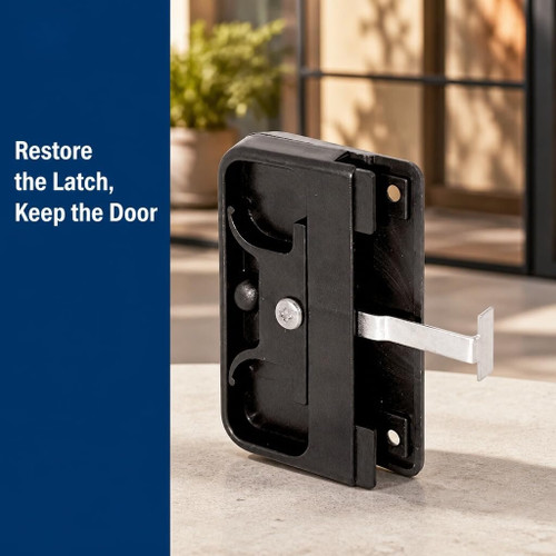 Prime-Line A-142  Black Plastic Mortise Style Screen Door Latch and Pull Image 2