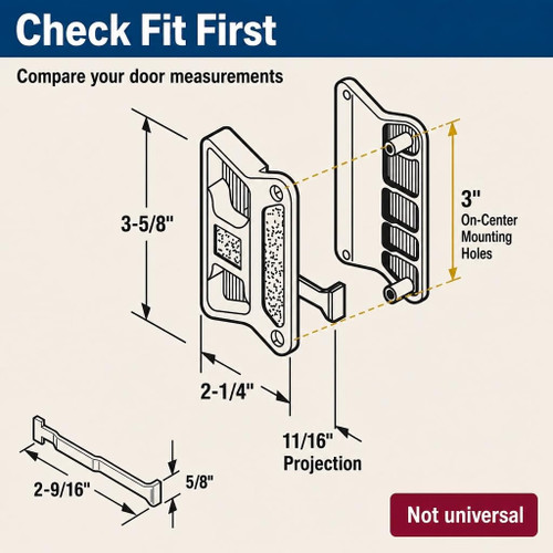 Prime-Line A-168  Black Plastic, Sliding Screen Door Latch and Pull, fits Superior Sliding Screen Doors Image 1