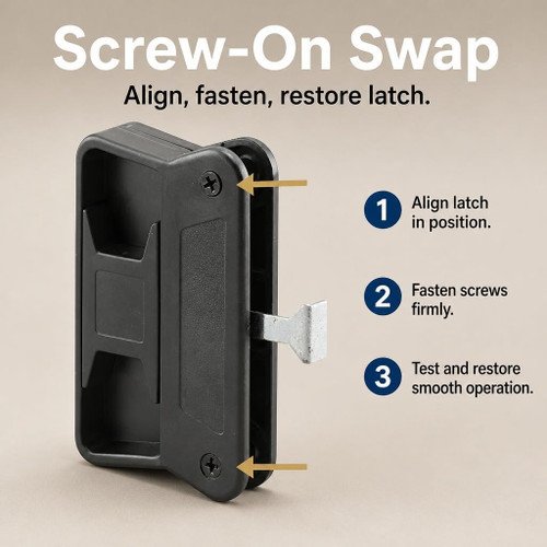 Prime-Line A-168  Black Plastic, Sliding Screen Door Latch and Pull, fits Superior Sliding Screen Doors Image 4
