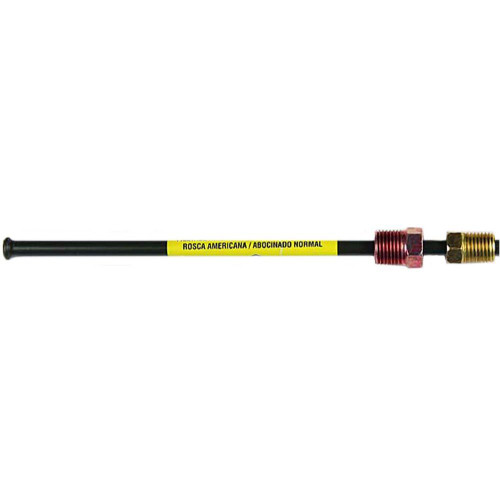 AGS Company PAA-R340  8" x 3/16" Poly-Armour PVF Coated Adapter Brake Line - 3/8-24 SAE Inverted to 7/16-24 SAE Inverted Red Nut Image 0