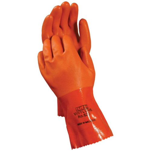 Showa Atlas 620XXL-11 PVC Coated with Cotton Liner 12" Long Cuff Chemical Resistant Gloves - XX-Large Image 0