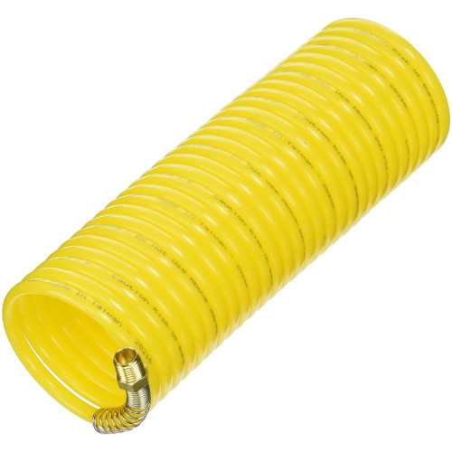 Amflo 4-25E  1/4" x 25' Nylon Recoil Air Hose with 1/4" Swivel Fittings - Yellow Image 0