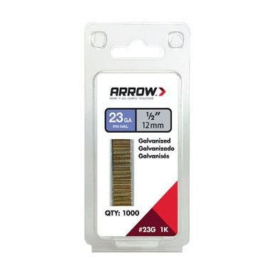 Arrow Fastener  23G12-1K  1/2 Inch 23 Gauge Galvanized Pin Nail - 1000 Pack Image 0