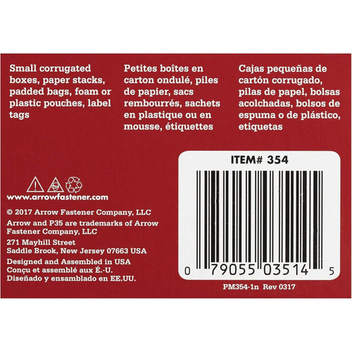 Arrow Fastener 354 1/4" Leg Flat Crown Staples for P35 Plier Type Stapler 5040 per Package Image 1