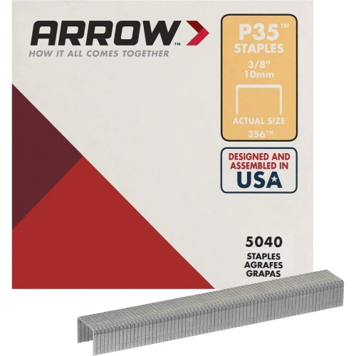 Arrow Fastener 356 3/8" Leg Flat Crown Staples for P35 Plier Type Stapler 5040 per Package Image 0