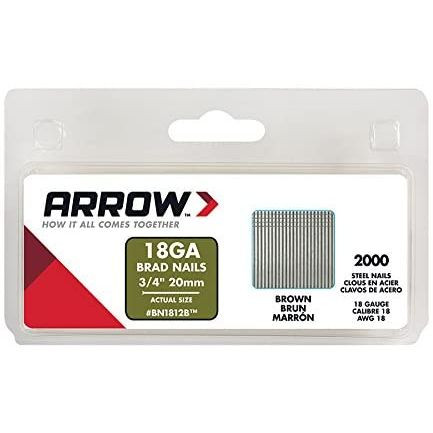 Arrow Fastener  BN1812BCS  3/4 Inch 18 Gauge Brad Nail With Brown Head - 2000 Pack Image 0