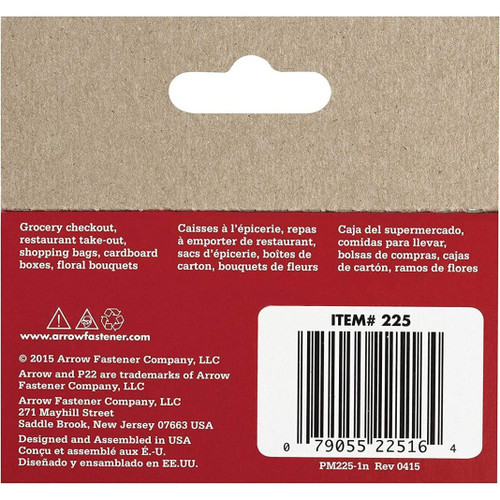 Arrow Fastener 225  P22 5/16" Leg Flat Crown Staples for P22 Plier Type Stapler 5050 per Package Image 1