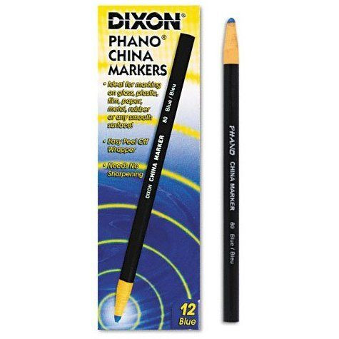 Dixon 00080  Phano Peel-Off China Marker - Blue - 12 per Package Image 1