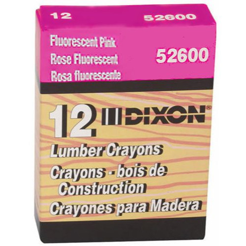 Dixon 52600  Industrial Lumber Crayon - Fluorescent Pink - 12 per Package Image 1