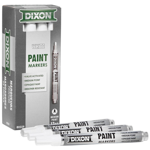 Dixon 80229  Paint Marker White Valve Action Tip 12 Per Pack Image 0 Dixon 80229  Paint Marker White Valve Action Tip 12 Per Pack Image 0