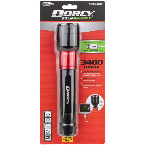 Dorcy 41-4328  Ultra Series 3400 Lumen USB-C Rechargeable LED Flashlight with Powerbank Image 4
