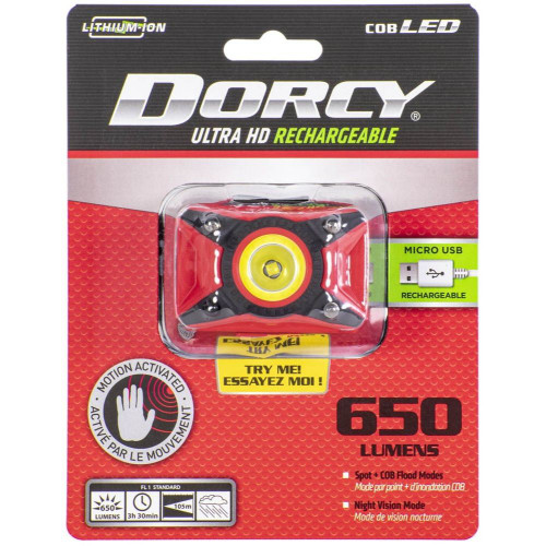 Dorcy 41-4337  Ultra HD 650 Lumen Rechargeable LED Headlamp with Motion Sensor Image 4