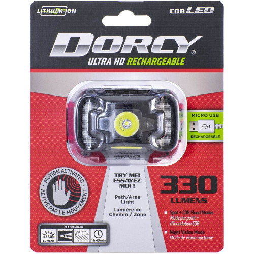 Dorcy 41-4359  Ultra HD 330 Lumen USB Rechargeable LED Headlamp with Motion Sensor Image 4