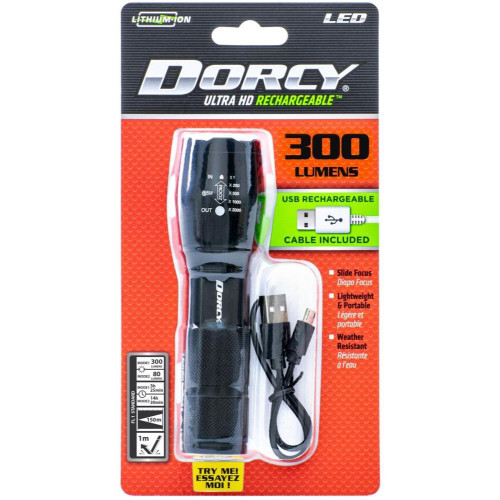Dorcy 41-4379  Ultra HD 300 Lumen Rechargeable LED Flashlight Image 4