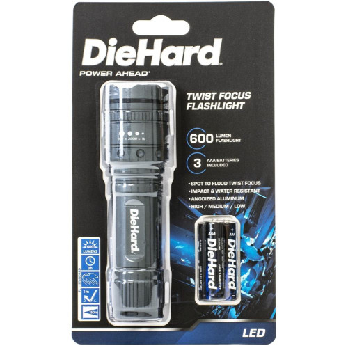 DieHard 41-6121  Twist Focus 600 Lumen 6AAA LED Flashlight Image 4