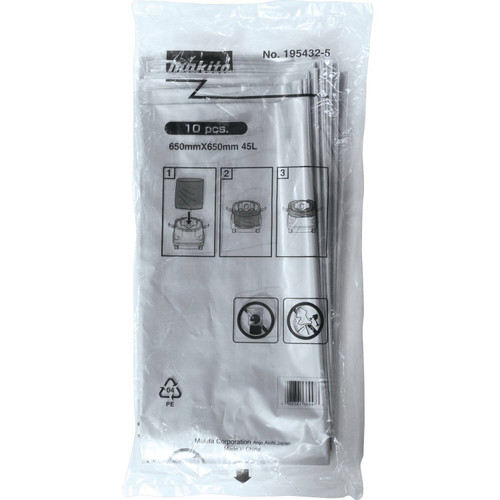 Makita 195432-5  Plastic Disposal Bags for Makita Cordless 2.1 and 4 Gallon Canister Vacuums - 10 per package Image 2