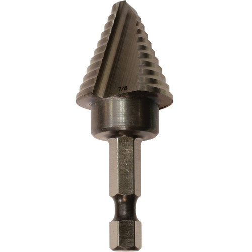Makita 711496-A  1/4" - 7/8" H.S.S. Step Drill Bit, 1/4" Hex Shank Image 0