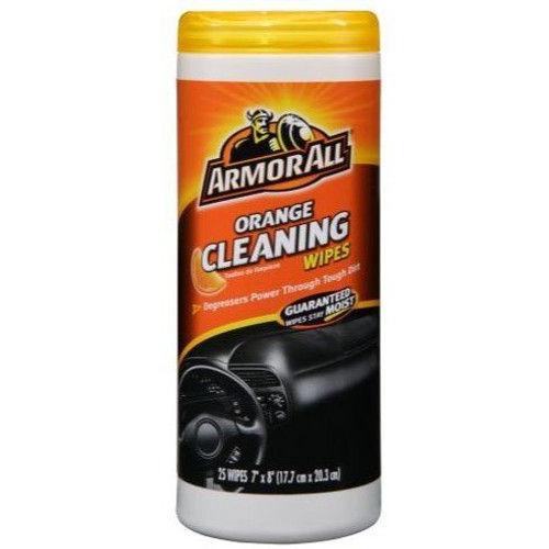 Armor All 10831  Orange Cleaning Disposable Wipes - 25 Wipe Container Image 0