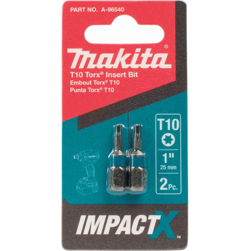 Makita A-96540  ImpactX T10 Torx 1" Insert Bit, 2 per package Image 1