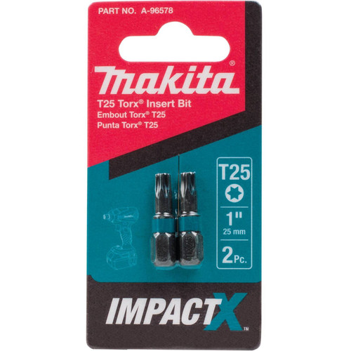 Makita A-96578  ImpactX T25 Torx 1" Insert Bit, 2 per package Image 1