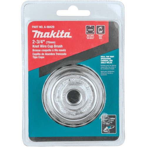 Makita A-98429  2-3/4" Knot Wire Cup Brush, 5/8"-11 Image 2 Makita A-98429  2-3/4" Knot Wire Cup Brush, 5/8"-11 Image 2