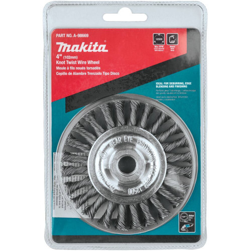 Makita A-98669  4" Knot Twist Wire Wheel, 5/8"-11 Image 2 Makita A-98669  4" Knot Twist Wire Wheel, 5/8"-11 Image 2