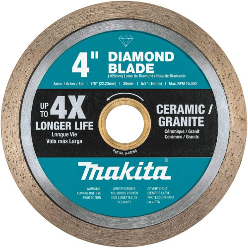 Makita B-69565  4" Diamond Blade, Continuous Rim, General Purpose Image 0