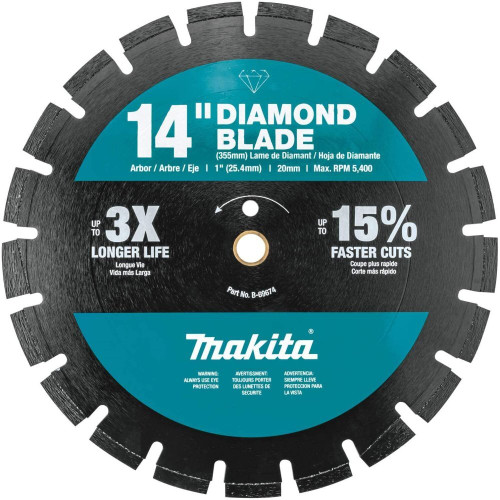 Makita B-69674  14" Diamond Blade, Segmented, Dual Purpose Image 0