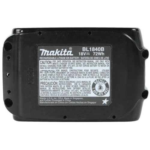 Makita BL1840B  18-Volt Compact Lithium-Ion Replacement Cordless Battery with L.E.D. Indicator - 4 Ah  Image 2