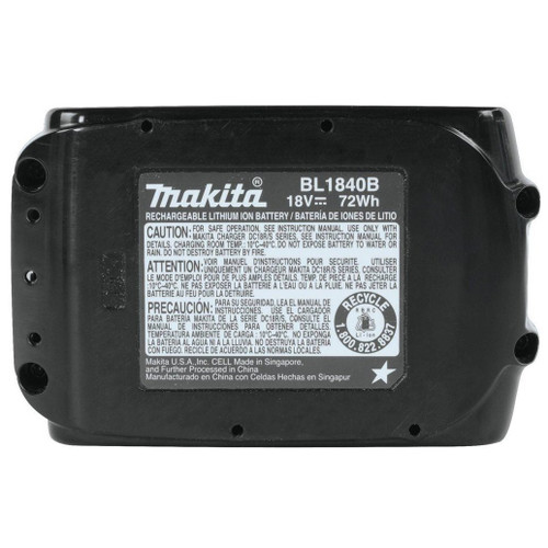 Makita BL1840B-2  18-Volt Compact Lithium-Ion Replacement Cordless Battery with L.E.D. Indicator - 4 Ah - 2 Batteries per Package Image 2