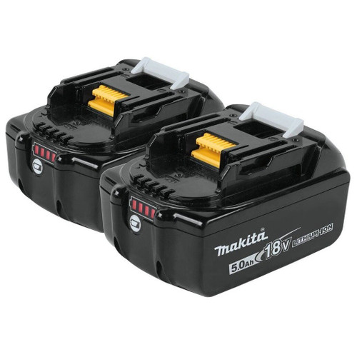 Makita BL1850B-2  18-Volt Compact Lithium-Ion Replacement Cordless Battery with Indicator - 5 Ah - 2 per Package Image 0