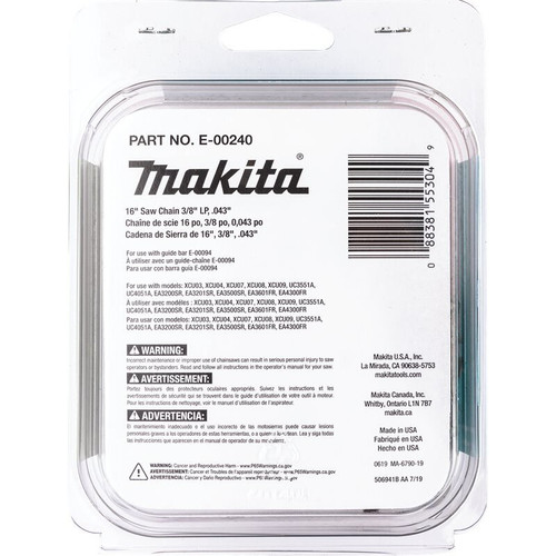 Makita E-00240  16" Saw Chain, 3/8 LP, .043 Image 1