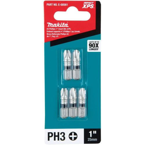 Makita E-00561  Impact XPS #3 Phillips 1" Insert Bit, 5 per package Image 4
