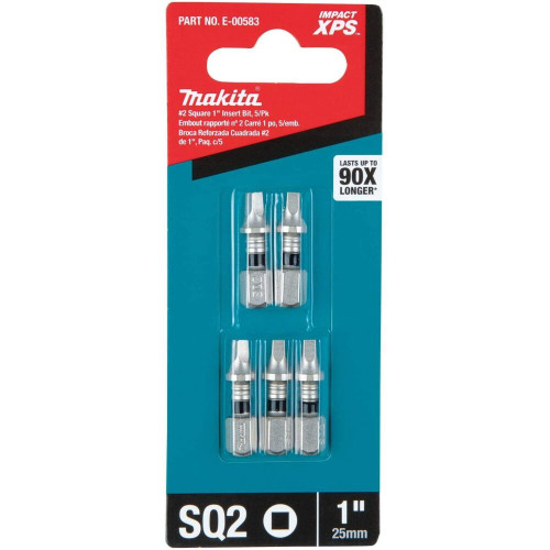 Makita E-00583  Impact XPS #2 Square 1" Insert Bit, 5 per package Image 2