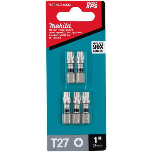 Makita E-00642  Impact XPS T27 Torx 1" Insert Bit, 5 per package Image 2