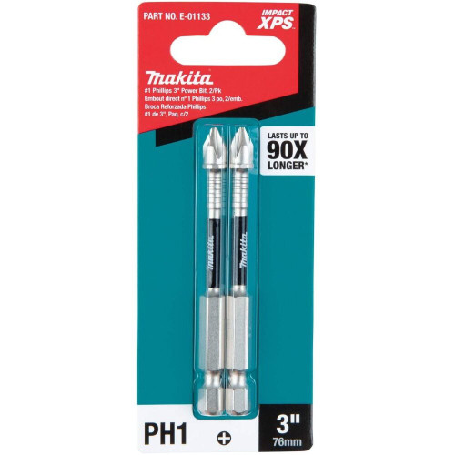 Makita E-01133  Impact XPS #1 Phillips 3" Power Bit,  2 per package Image 3