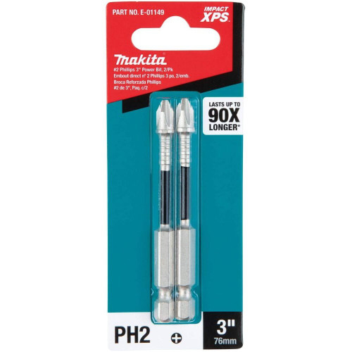 Makita E-01149  Impact XPS #2 Phillips 3" Power Bit,  2  per package Image 3