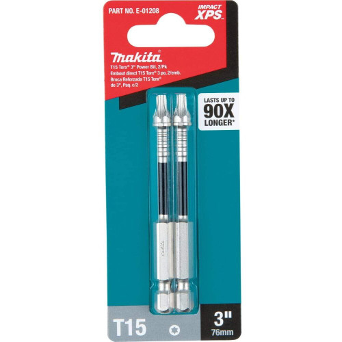 Makita E-01208  Impact XPS T15 Torx 3" Power Bit,  2 per package Image 2