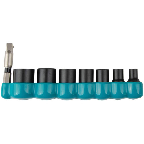 Makita E-01703  Impact XPS 8 Piece 1/4" Drive 6-Point SAE Impact Socket Set with Standard Socket Adapter Image 0