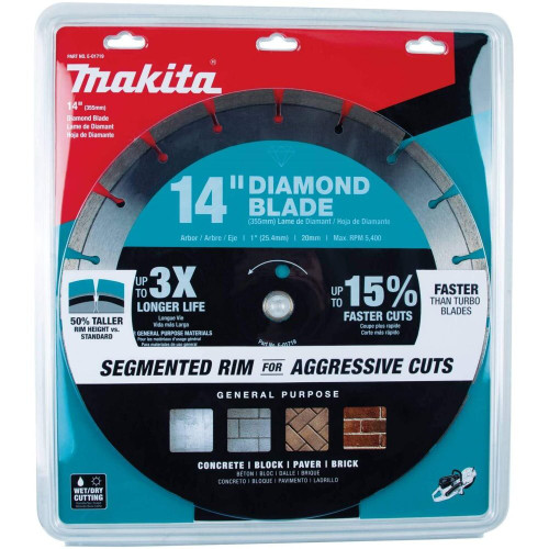 Makita E-01719  14" Diamond Blade, Segmented, General Purpose Image 1