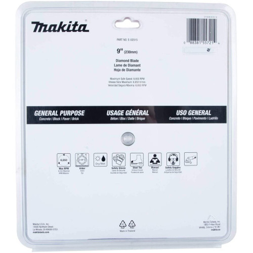 Makita E-02515  9" Diamond Blade, Segmented, General Purpose Image 2