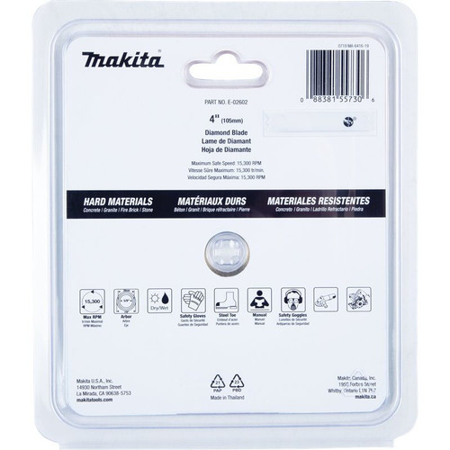 Makita E-02602  4" Diamond Blade, Turbo, Hard Material Image 2
