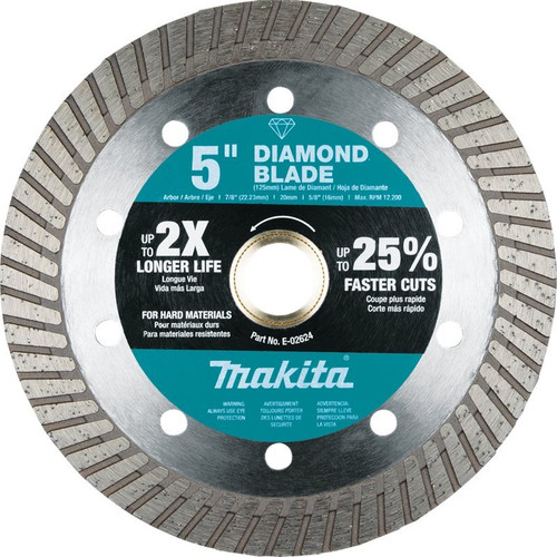 Makita E-02624  5" Diamond Blade, Turbo, Hard Material Image 0