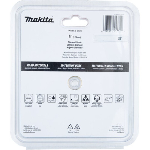 Makita E-02624  5" Diamond Blade, Turbo, Hard Material Image 2