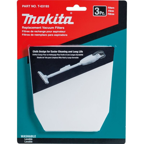 Makita T-03193  Cloth Vacuum Filter 3 Pack Image 0