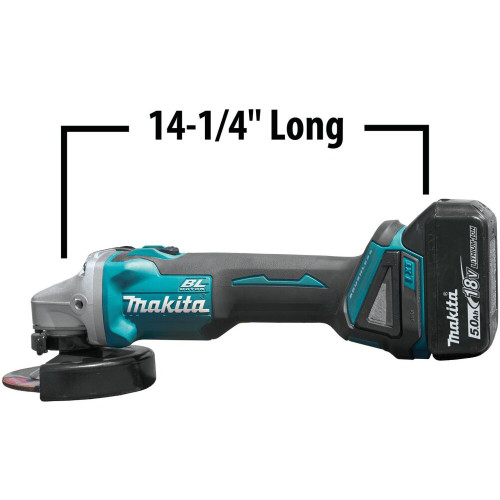 Makita XAG04T  18V LXT Lithium-Ion Brushless Cordless 4-1/2 / 5" Cut-Off/Angle Grinder Kit (5.0Ah) Image 3