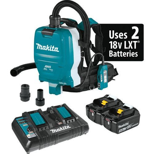 Makita XCV10PTX  18V LXT Lithium-Ion Brushless Cordless 1/2 Gallon Hepa Filter Backpack Dry Dust Extractor Kit Image 0