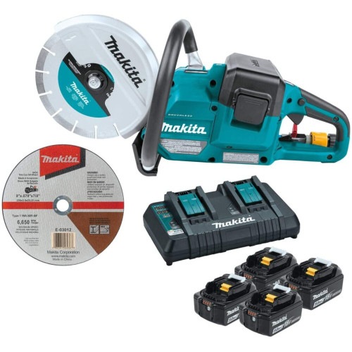 Makita XEC01PT1  36V (18V X2) LXT Brushless 9" Power Cutter Kit, with AFT, Electric Brake, 4 Batteries (5.0 Ah) Image 0